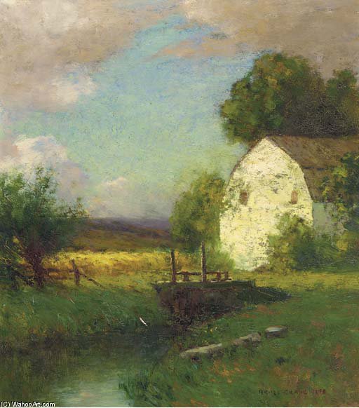 Wikioo.org - The Encyclopedia of Fine Arts - Painting, Artwork by Robert Bruce Crane - A Barn In Summer