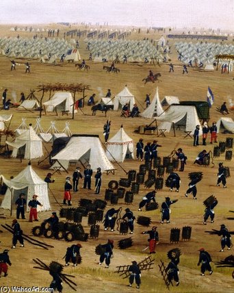 Wikoo.org - موسوعة الفنون الجميلة - اللوحة، العمل الفني Candido Lopez - Argentine Camp During War Against Paraguay