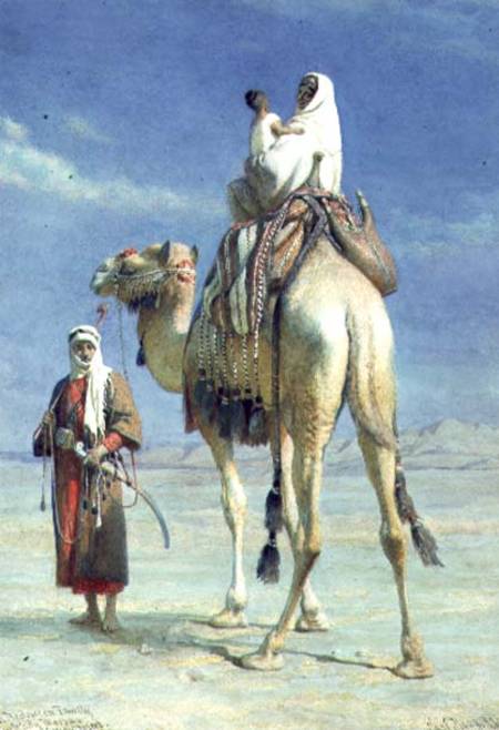 Wikioo.org – La Enciclopedia de las Bellas Artes - Pintura, Obras de arte de Carl Haag - Una Familia Bedoueen En Wady Musa