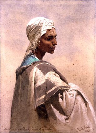Wikioo.org - The Encyclopedia of Fine Arts - Painting, Artwork by Carl Haag - Auwatt, A Servant At The Convent Of Sinai
