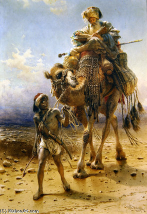 WikiOO.org - Encyclopedia of Fine Arts - Målning, konstverk Carl Haag - Crossing The Desert