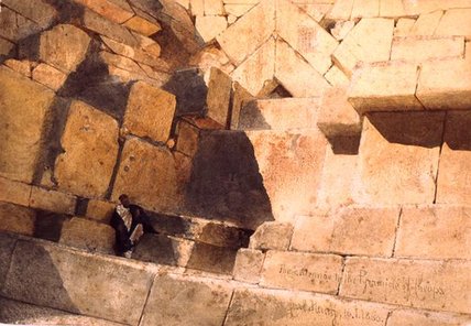 Wikioo.org - สารานุกรมวิจิตรศิลป์ - จิตรกรรม Carl Haag - The Entrance To The Pyramid Of Cheops