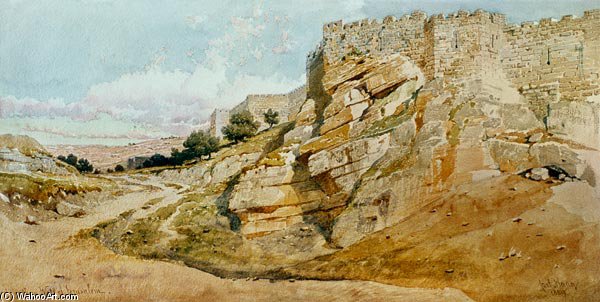 Wikioo.org - The Encyclopedia of Fine Arts - Painting, Artwork by Carl Haag - The Northern Wall Of Jerusalem