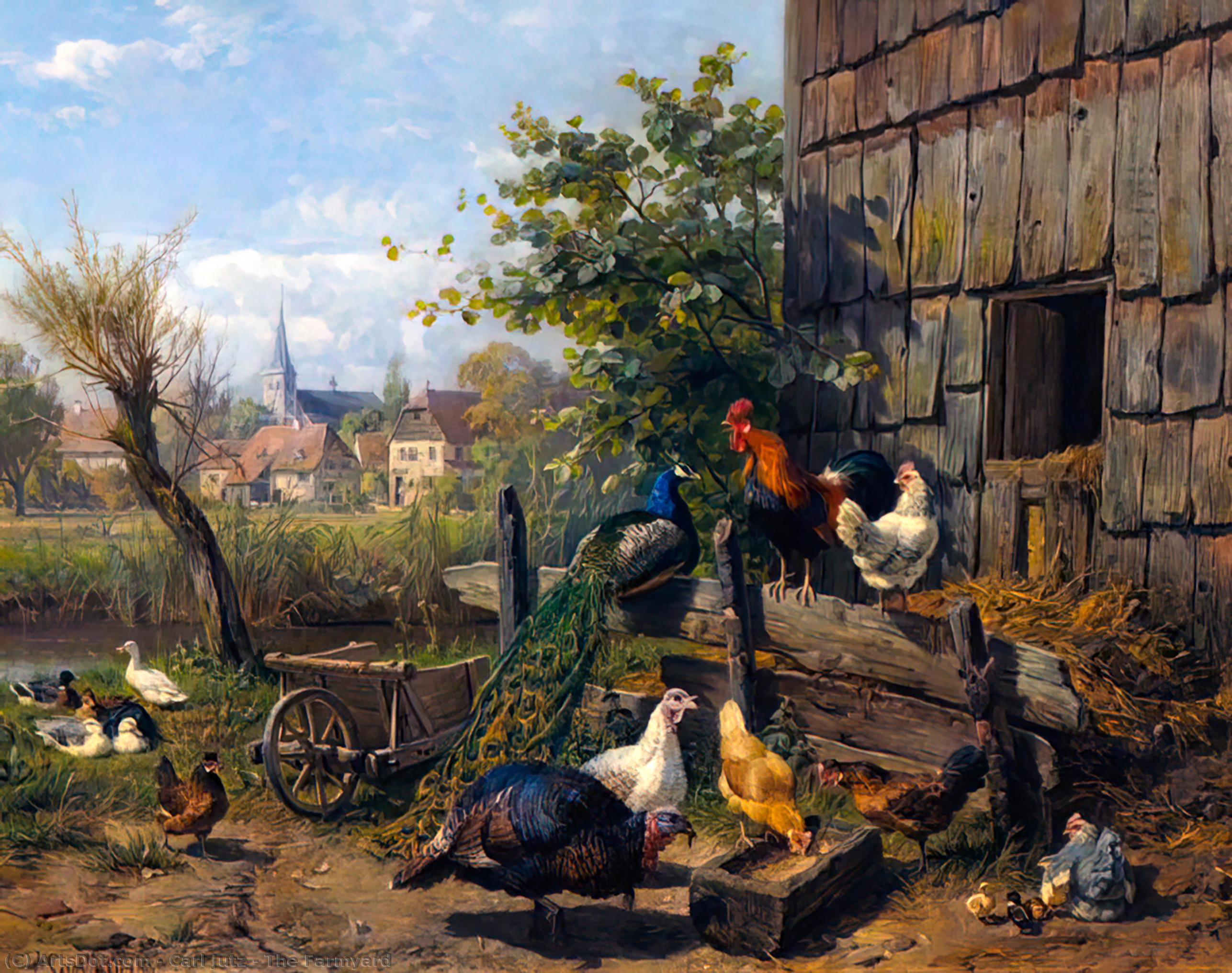 Wikioo.org - The Encyclopedia of Fine Arts - Painting, Artwork by Carl Jutz - The Farmyard