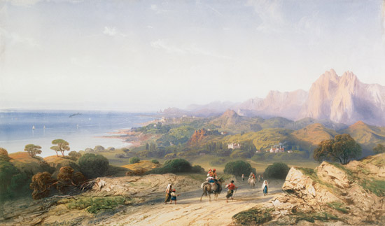 Wikioo.org - The Encyclopedia of Fine Arts - Painting, Artwork by Carlo Bossoli - Southern Coast From Near Cape S. Teodoro
