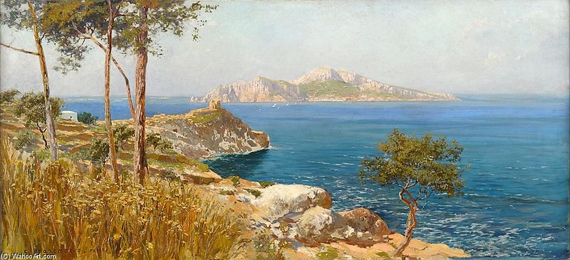 Wikioo.org - The Encyclopedia of Fine Arts - Painting, Artwork by Carlo Brancaccio - Ansicht Von Capri