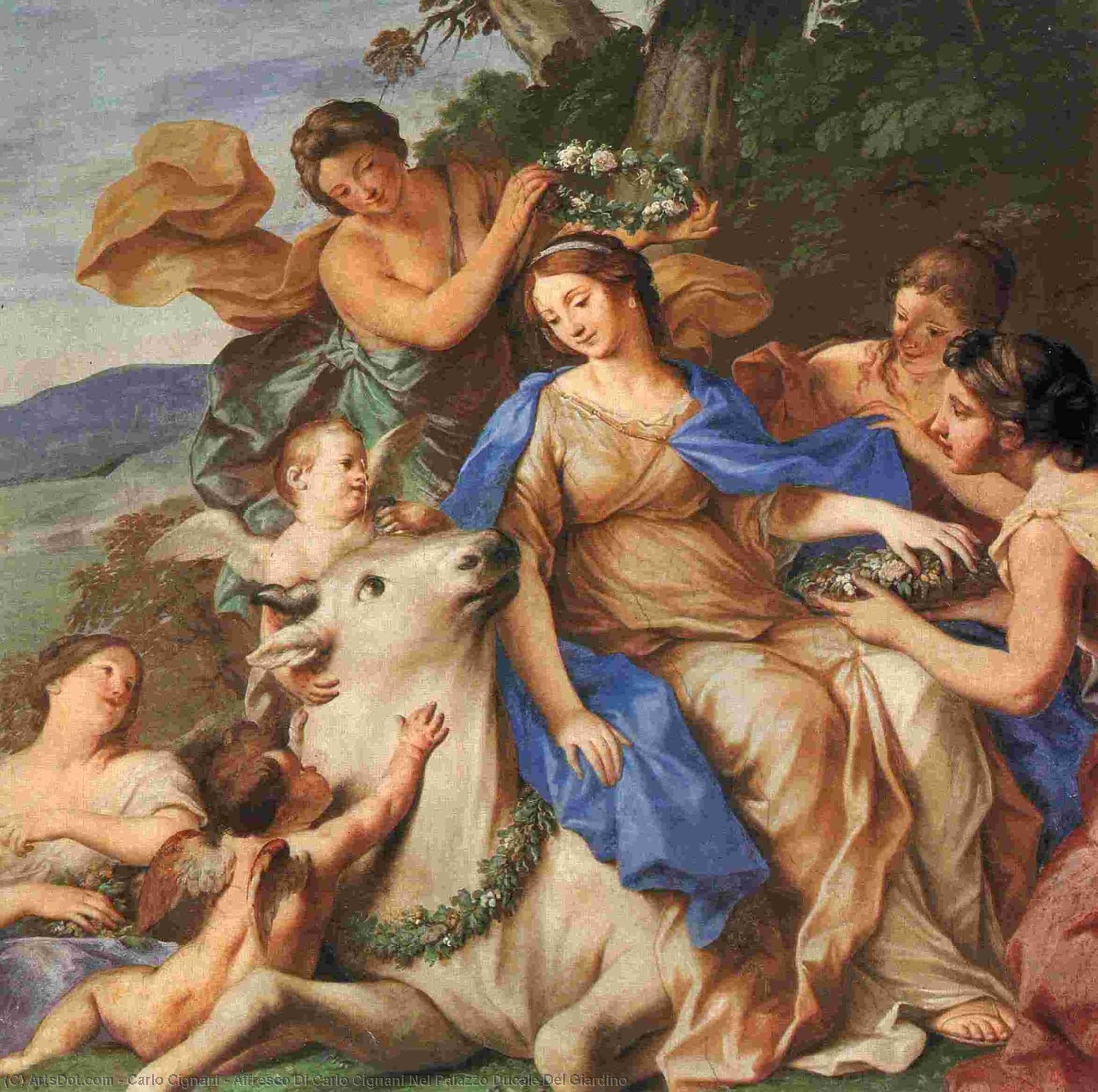 Wikioo.org - The Encyclopedia of Fine Arts - Painting, Artwork by Carlo Cignani - Affresco Di Carlo Cignani Nel Palazzo Ducale Del Giardino