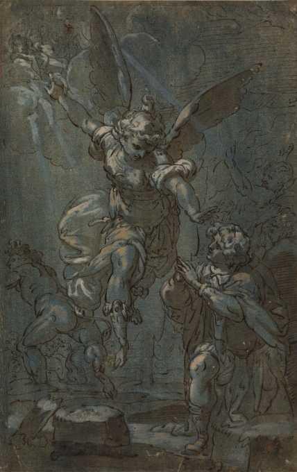 Wikioo.org – L'Enciclopedia delle Belle Arti - Pittura, Opere di Carlo Cignani - Apparizione per  Un  santo
