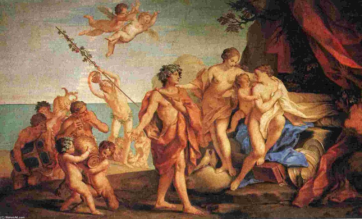 Wikioo.org – L'Encyclopédie des Beaux Arts - Peinture, Oeuvre de Carlo Cignani - Bacco E Arianna