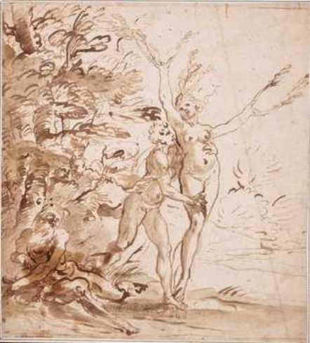 WikiOO.org - Enciklopedija dailės - Tapyba, meno kuriniai Carlo Cignani - Daphne And Apollo