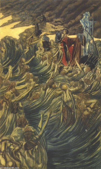 WikiOO.org - Encyclopedia of Fine Arts - Lukisan, Artwork Carlos Schwabe - Don Juan In Hell
