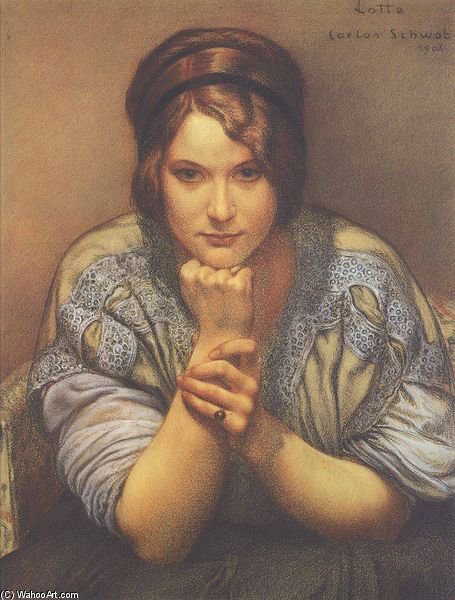 Wikioo.org - The Encyclopedia of Fine Arts - Painting, Artwork by Carlos Schwabe - Porträt Der Tochter