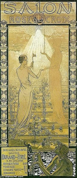 Wikioo.org - The Encyclopedia of Fine Arts - Painting, Artwork by Carlos Schwabe - Poster Of The First Rosicrucian Exposition