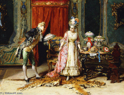 WikiOO.org - Enciklopedija dailės - Tapyba, meno kuriniai Cesare Augusto Detti - Flowers For Her Ladyship -
