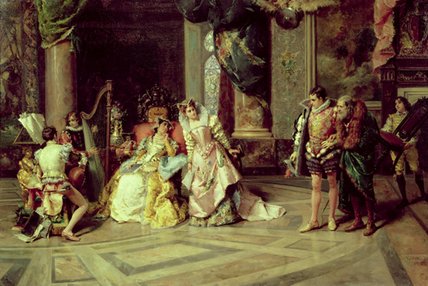 WikiOO.org - Encyclopedia of Fine Arts - Maľba, Artwork Cesare Augusto Detti - Galileo At The Court Of Isabella -