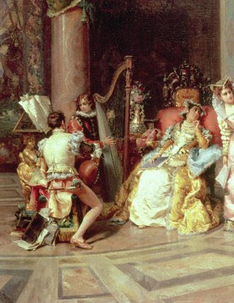 WikiOO.org - Enciklopedija dailės - Tapyba, meno kuriniai Cesare Augusto Detti - Galileo At The Court Of Isabella
