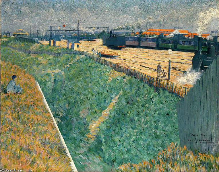 Wikioo.org - The Encyclopedia of Fine Arts - Painting, Artwork by Charles Angrand - The Western Railway At Its Exit From Paris