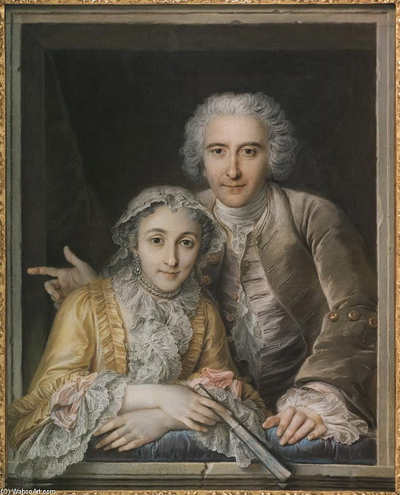 Wikioo.org - The Encyclopedia of Fine Arts - Painting, Artwork by Charles Antoine Coypel - A Picture Of Philippe Coypel With His Wife