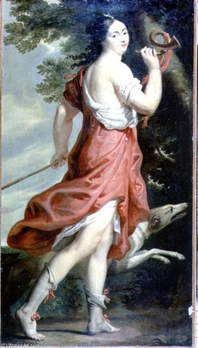 WikiOO.org - Encyclopedia of Fine Arts - Maľba, Artwork Charles Beaubrun (Charles Bobrun) - Madame De Montespan As Diana The Huntress