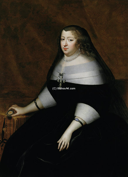 Wikioo.org - สารานุกรมวิจิตรศิลป์ - จิตรกรรม Charles Beaubrun (Charles Bobrun) - Portrait Of Anne Of Austria