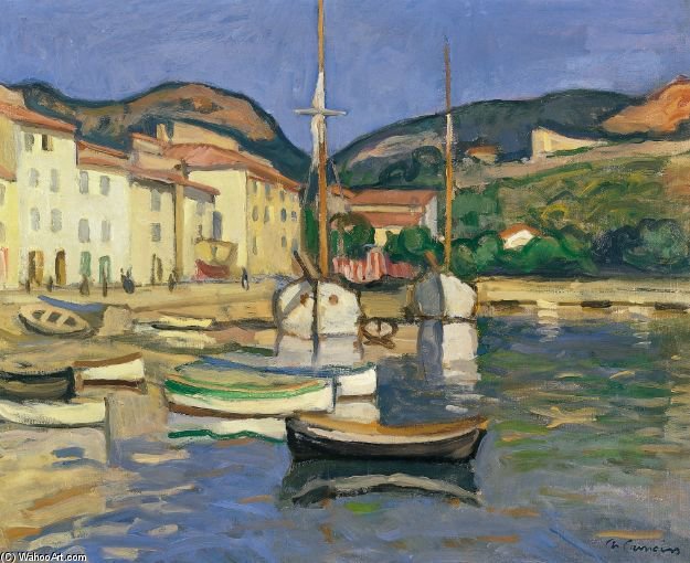 Wikioo.org - สารานุกรมวิจิตรศิลป์ - จิตรกรรม Charles Camoin - Harbour Of Cassis With Two Tartanes