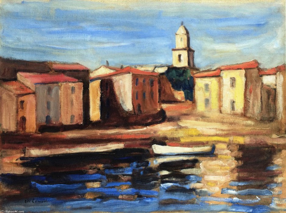 Wikioo.org - The Encyclopedia of Fine Arts - Painting, Artwork by Charles Camoin - The Steeple Of Saint Tropez And Conche