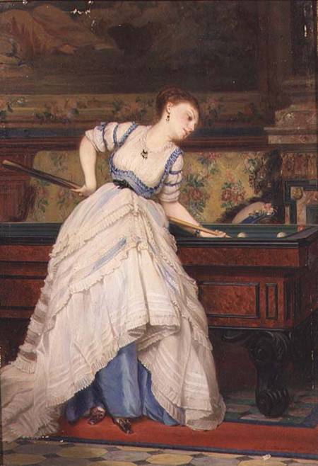 Wikioo.org - The Encyclopedia of Fine Arts - Painting, Artwork by Charles Edouard Boutibonne - The Game Of Billiards