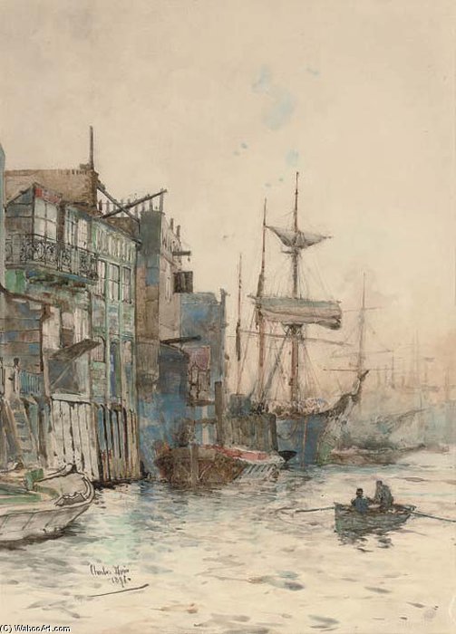 WikiOO.org - Enciklopedija dailės - Tapyba, meno kuriniai Charles Edward Dixon - On The Thames