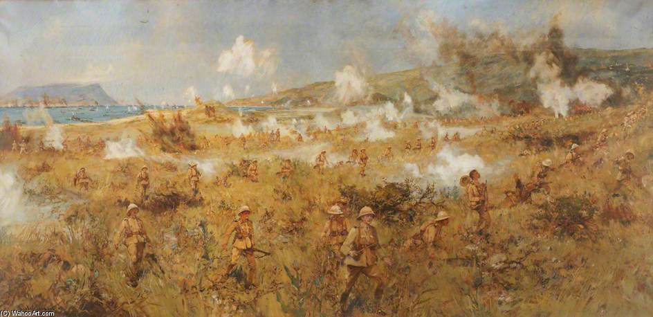 Wikioo.org - The Encyclopedia of Fine Arts - Painting, Artwork by Charles Edward Dixon - The 1st Battalion, Herefordshire Regiment