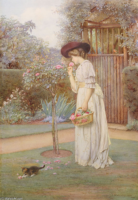Wikioo.org - The Encyclopedia of Fine Arts - Painting, Artwork by Charles Edward Wilson - The Vicars Rose Garden