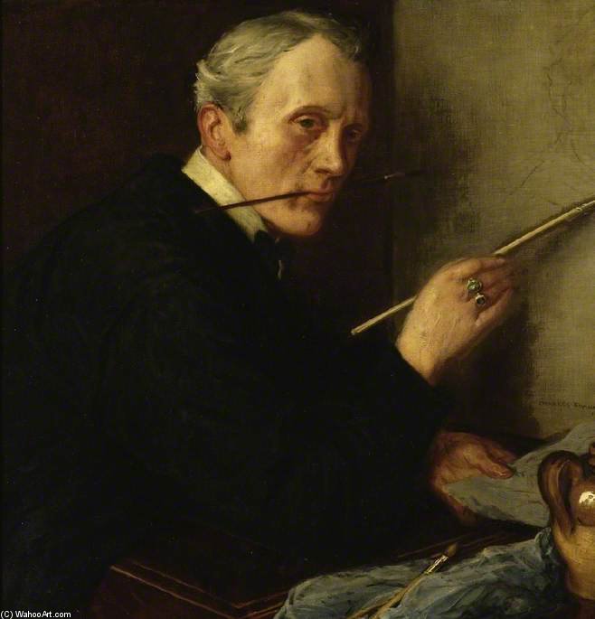 WikiOO.org - Encyclopedia of Fine Arts - Maalaus, taideteos Charles Hazelwood Shannon - Self Portrait