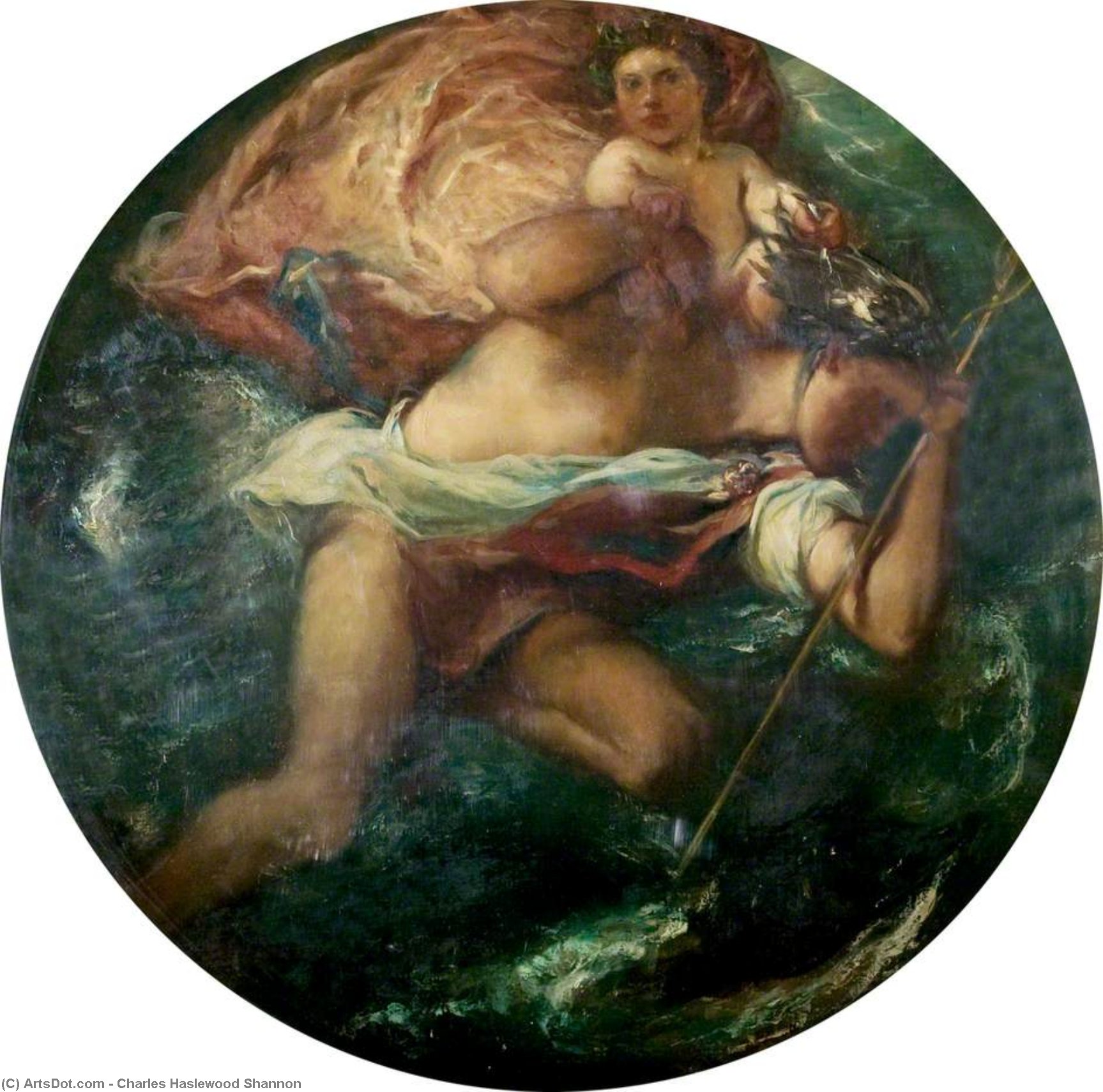 Wikioo.org - The Encyclopedia of Fine Arts - Painting, Artwork by Charles Hazelwood Shannon - The Infant Bacchus