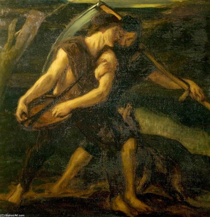 Wikioo.org - The Encyclopedia of Fine Arts - Painting, Artwork by Charles Hazelwood Shannon - The Sower And The Reaper