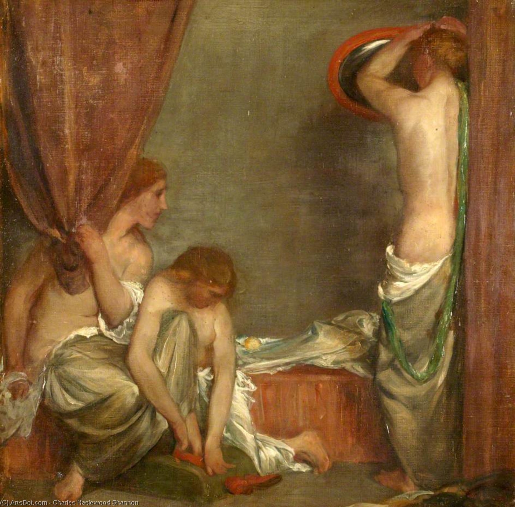 Wikioo.org - The Encyclopedia of Fine Arts - Painting, Artwork by Charles Hazelwood Shannon - Toilet Scene I