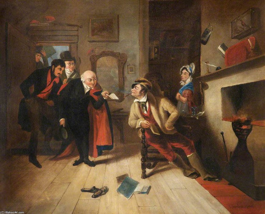 WikiOO.org - Encyclopedia of Fine Arts - Lukisan, Artwork Charles Hunt - Electioneers In A Living Room