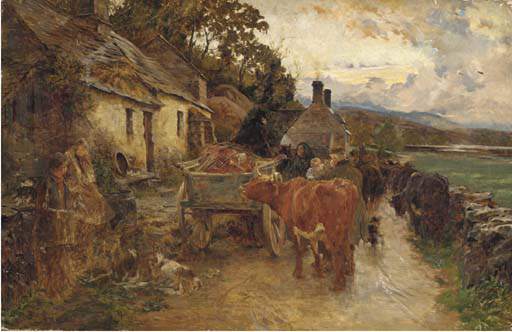 WikiOO.org - Encyclopedia of Fine Arts - Maľba, Artwork Charles James Adams - On A Highland Road