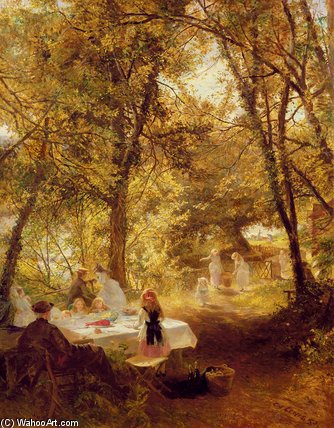 WikiOO.org - 백과 사전 - 회화, 삽화 Charles James Lewis - Our Picnic