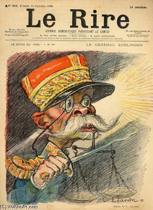 WikiOO.org - Enciklopedija dailės - Tapyba, meno kuriniai Charles Lucien Léandre - Caricature Of General Zurlinden