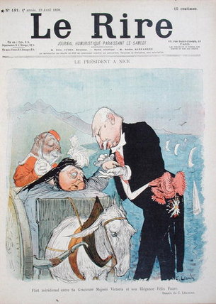 WikiOO.org - Encyclopedia of Fine Arts - Festés, Grafika Charles Lucien Léandre - Queen Victoria Flirts With President Felix Faure