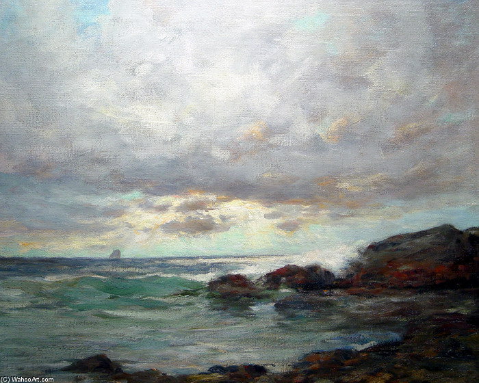 Wikioo.org - The Encyclopedia of Fine Arts - Painting, Artwork by Charles Paul Gruppe - Bass Rocks, Gloucester