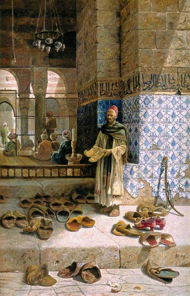 Wikioo.org - The Encyclopedia of Fine Arts - Painting, Artwork by Charles Robertson - Shoes Of Religious Moslems In Front Of A Mosque