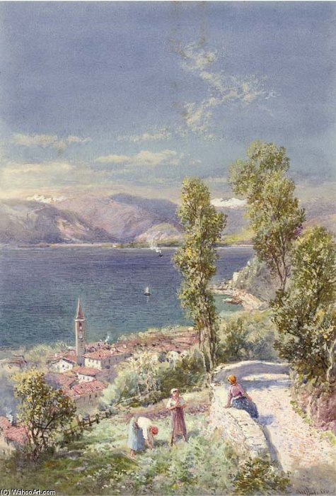 Wikioo.org - สารานุกรมวิจิตรศิลป์ - จิตรกรรม Charles Rowbotham - Laveno, Lago Maggiore