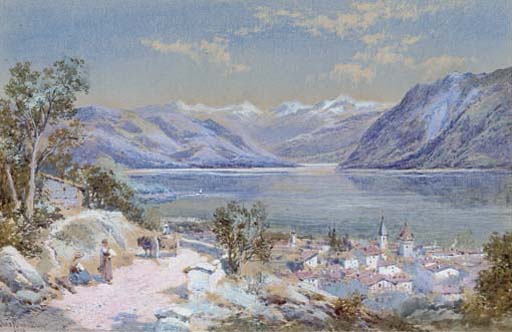 WikiOO.org - Enciklopedija dailės - Tapyba, meno kuriniai Charles Rowbotham - Pandex On The Lake Of Lausanne