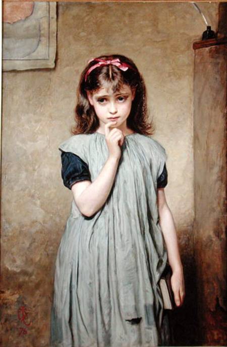 Wikioo.org - The Encyclopedia of Fine Arts - Painting, Artwork by Charles Sillem Lidderdale - A Young Girl In The Classroom