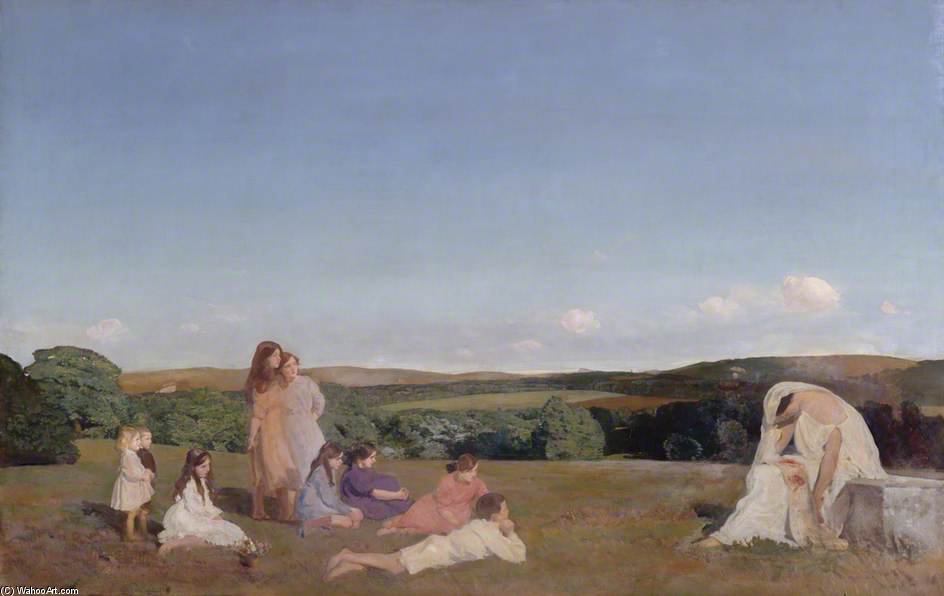 WikiOO.org - אנציקלופדיה לאמנויות יפות - ציור, יצירות אמנות Charles Henry Sims - Clio And The Children