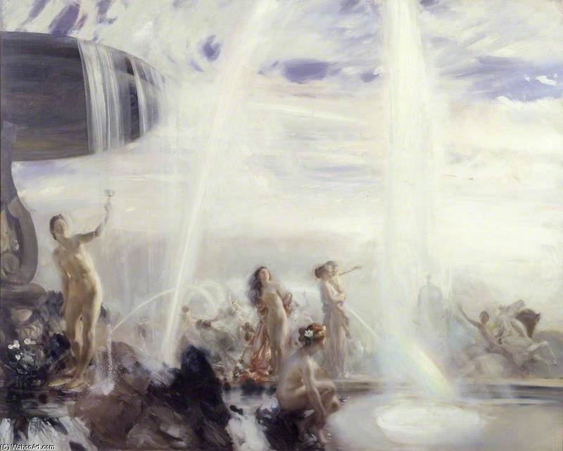 Wikioo.org - Bách khoa toàn thư về mỹ thuật - Vẽ tranh, Tác phẩm nghệ thuật Charles Henry Sims - The Fountain