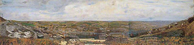 WikiOO.org - Εγκυκλοπαίδεια Καλών Τεχνών - Ζωγραφική, έργα τέχνης Charles Spencelayh - Panoramic View Of Luton, Chatham