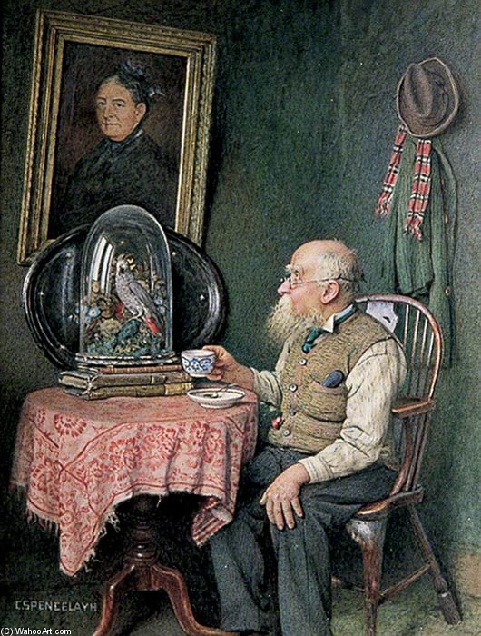 Wikioo.org - The Encyclopedia of Fine Arts - Painting, Artwork by Charles Spencelayh - Polly Not Forgotten