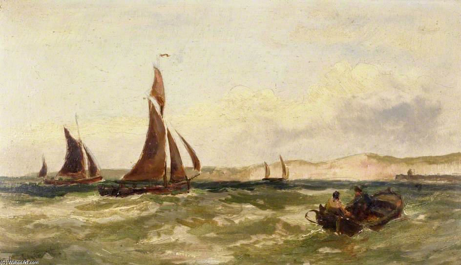 WikiOO.org - Encyclopedia of Fine Arts - Maalaus, taideteos Charles Stuart - Sailing Vessels Off The Coast
