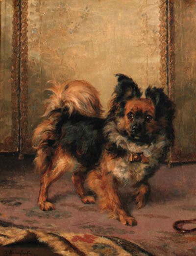 WikiOO.org - Encyclopedia of Fine Arts - Målning, konstverk Charles Van Den Eycken - A German Spitz